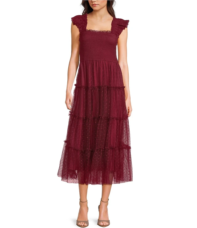 Blu Pepper Lace Square Neck Sleeveless Tiered Midi Dress at Hamilton Place in Chattanooga, TN Blu Pepper Lace Square Neck Sleeveless Tiered Midi Dress at Hamilton Place in Chattanooga, TN