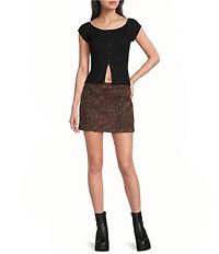 Blu Pepper Leopard Print Mini Skirt