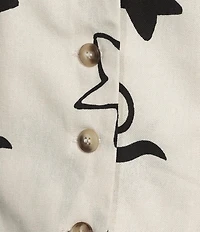 Blu Pepper Linen Blend Doodle Print Vest Top