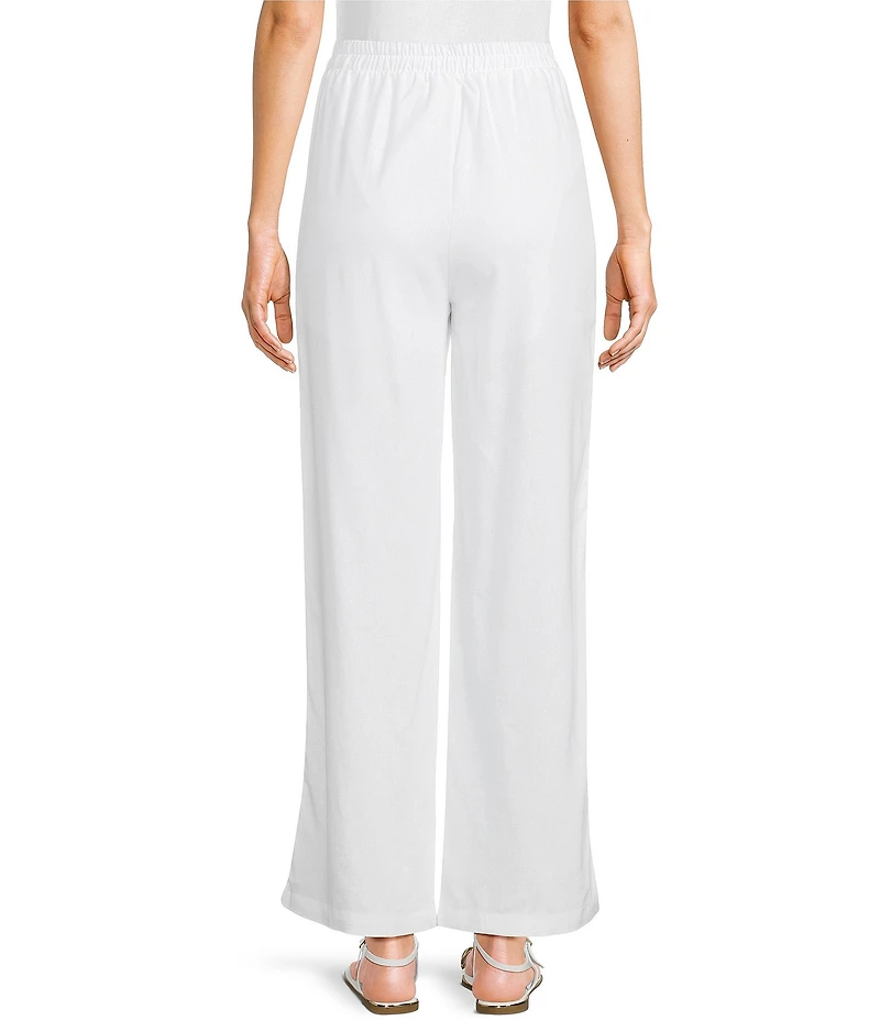 Blu Pepper Linen Blend High Waist Pleated Coordinating Pull-On Pants