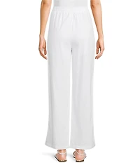 Blu Pepper Linen Blend High Waist Pleated Coordinating Pull-On Pants
