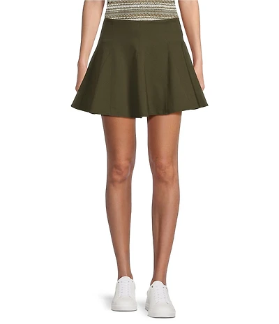 Blu Pepper Mid Rise Godet Mini Skirt