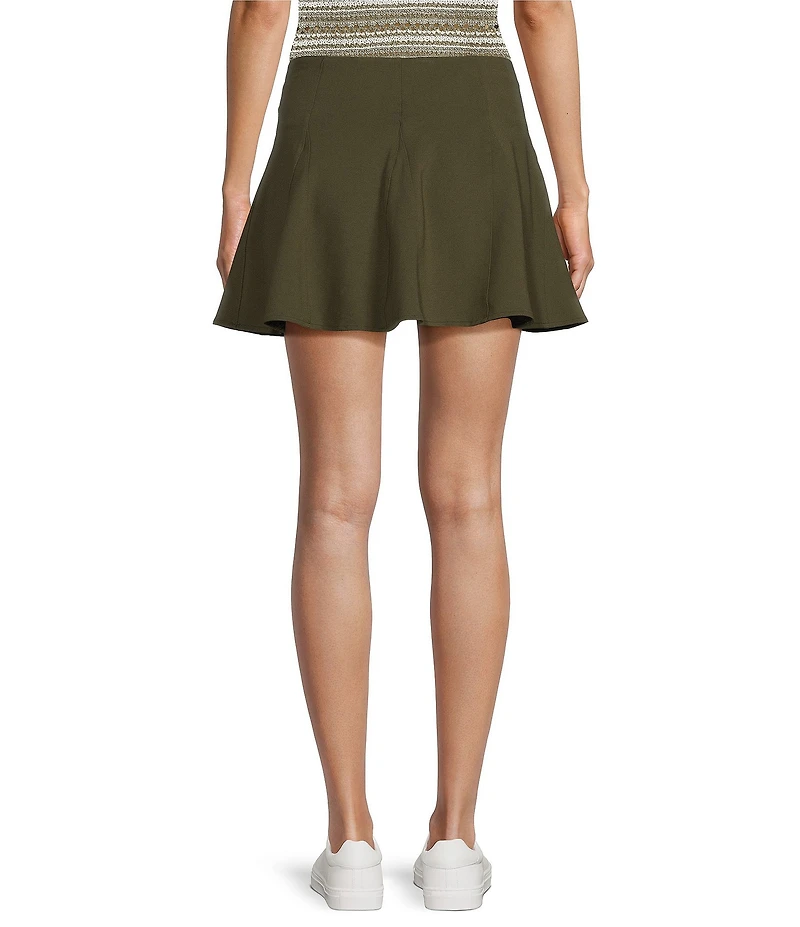 Blu Pepper Mid Rise Godet Mini Skirt