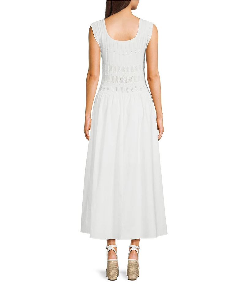 Blu Pepper Mixed Media Midi Dress