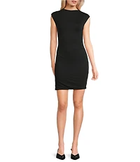 Blu Pepper Mock Neck Sleeveless Bodycon Mini Dress