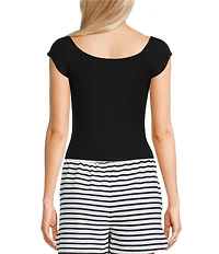 Blu Pepper Off The Shoulder Button Front Split Hem Knit Top