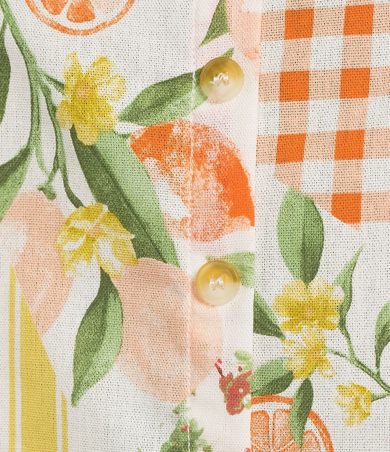 Blu Pepper Patchwork Floral Printed Square Neck Cropped Tank Top