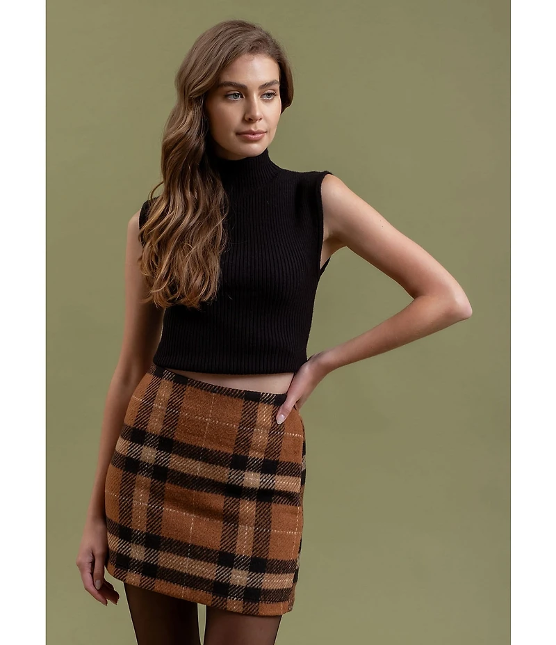 Blu Pepper Plaid Mini Skirt