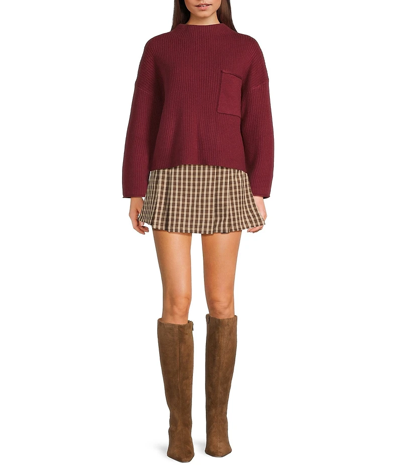 Blu Pepper Plaid Pleated Mini Skirt