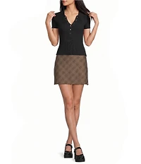Blu Pepper Plaid Side Slit Mini Skirt