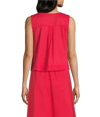 Blu Pepper Pleated Tie Front Top