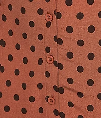 Blu Pepper Polka Dot Button Front Short Sleeve Midi Dress