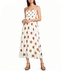 Blu Pepper Polka Dot Empire Waist Midi Dress