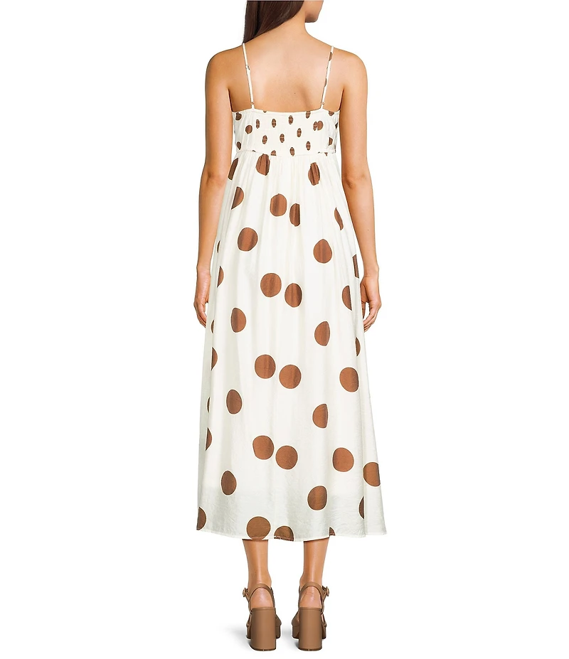 Blu Pepper Polka Dot Empire Waist Midi Dress