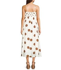 Blu Pepper Polka Dot Empire Waist Midi Dress