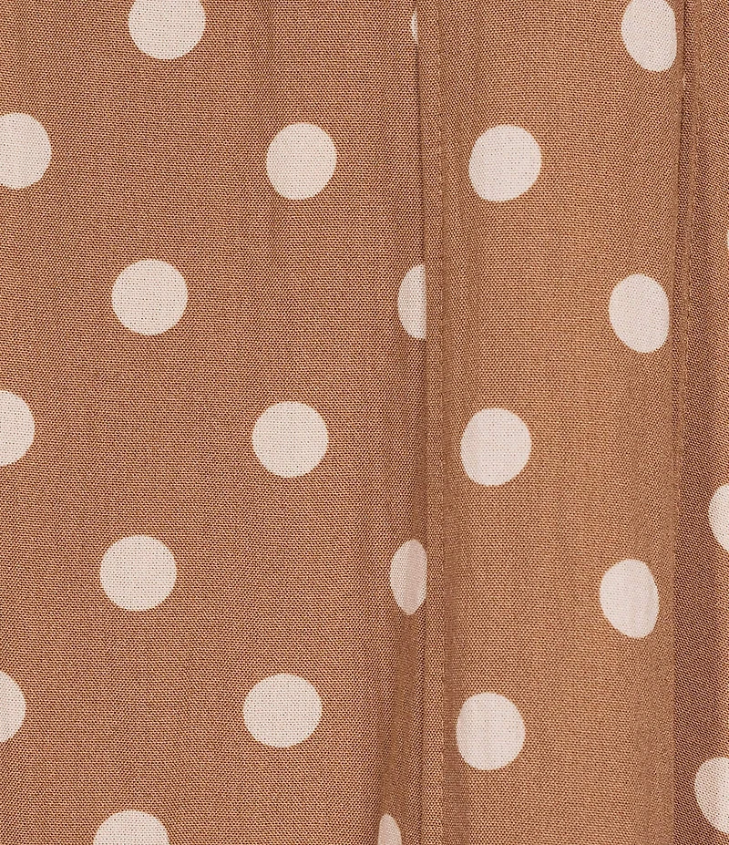 Blu Pepper Polka Dot Square Neck Pintuck Detailed Midi Dress