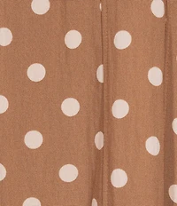 Blu Pepper Polka Dot Square Neck Pintuck Detailed Midi Dress
