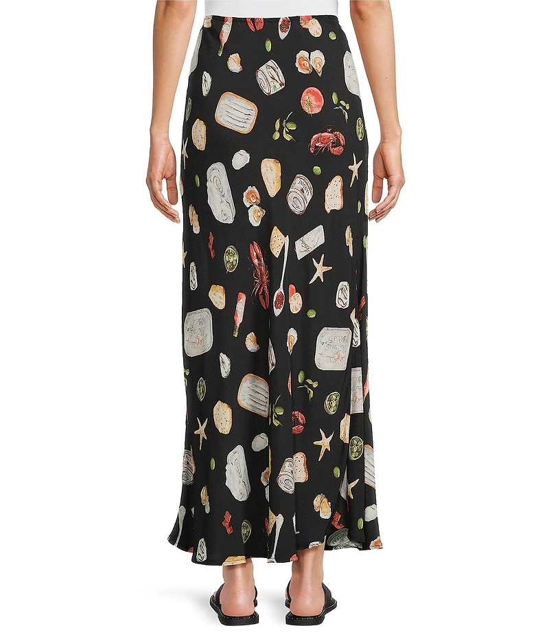 Blu Pepper Portofino Print Slip Midi Skirt