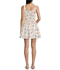 Blu Pepper Printed Round Neck Sleeveless Dress