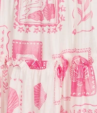 Blu Pepper Printed Tie Shoulder Bow Back Mini Dress