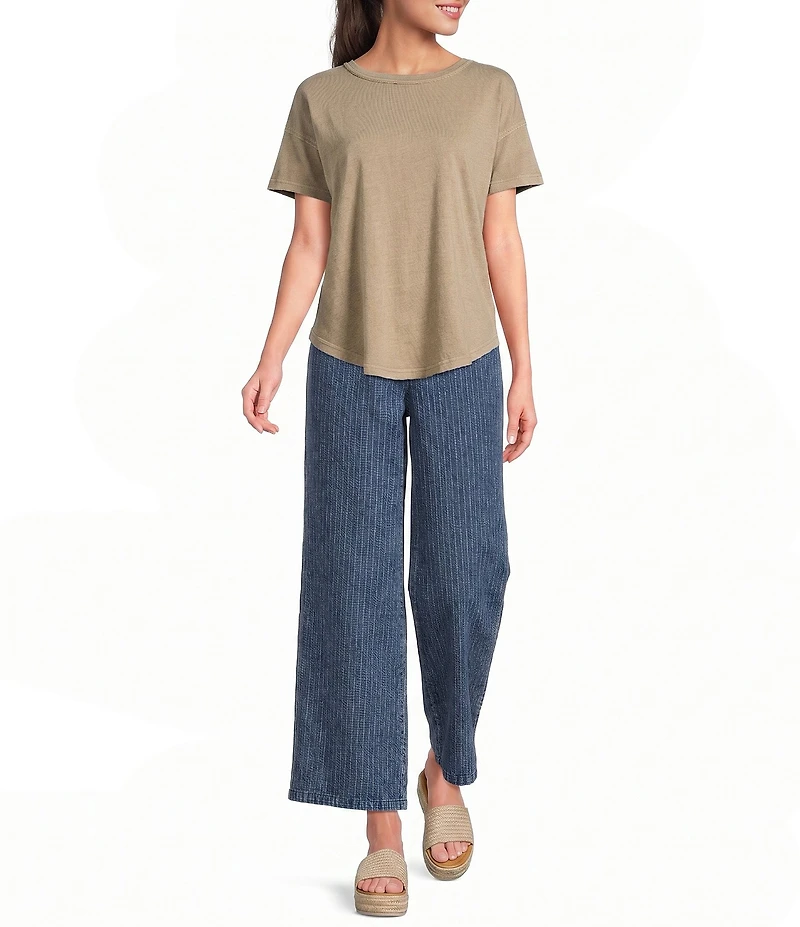 Blu Pepper Short Sleeve Exposed Seam Knit Top