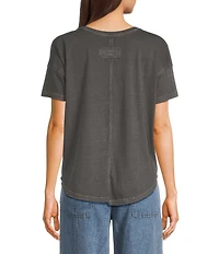 Blu Pepper Short Sleeve Exposed Seam Knit Top