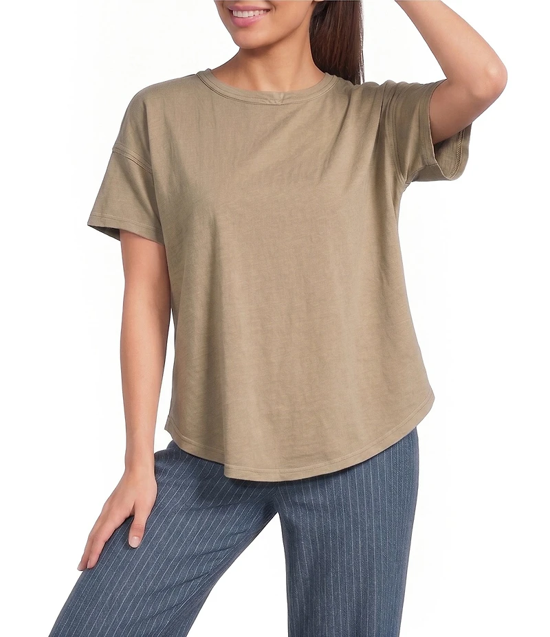 Blu Pepper Short Sleeve Exposed Seam Knit Top