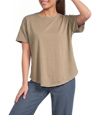 Blu Pepper Short Sleeve Exposed Seam Knit Top