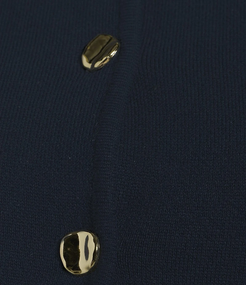 Blu Pepper Sleeveless Knit Button Front Split Hem Cropped Sweater Vest