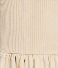 Blu Pepper Sleeveless Mixed-Media Midi Dress
