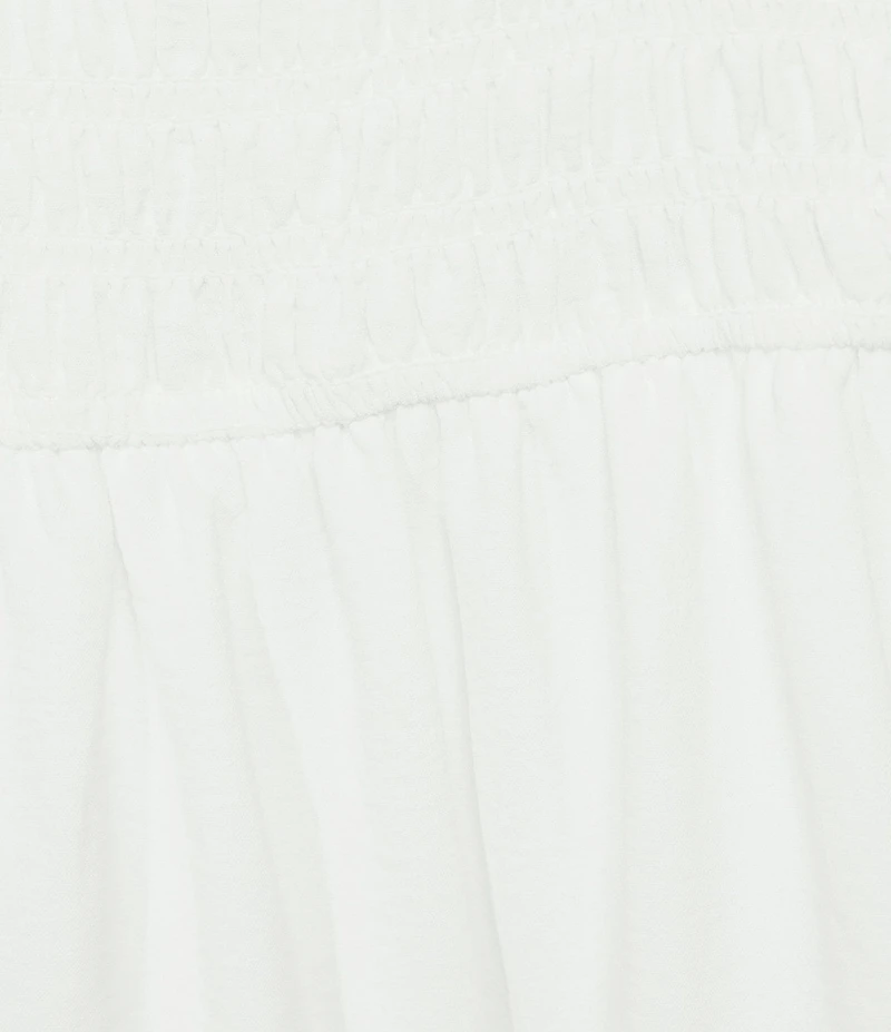 Blu Pepper Smocked V-Neck Flutter Tiered Midi Dress