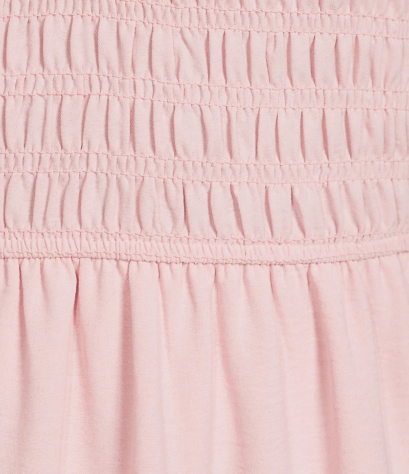 Blu Pepper Smocked V-Neck Flutter Tiered Midi Dress