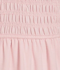 Blu Pepper Smocked V-Neck Flutter Tiered Midi Dress