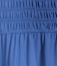 Blu Pepper Smocked V-Neck Flutter Tiered Midi Dress
