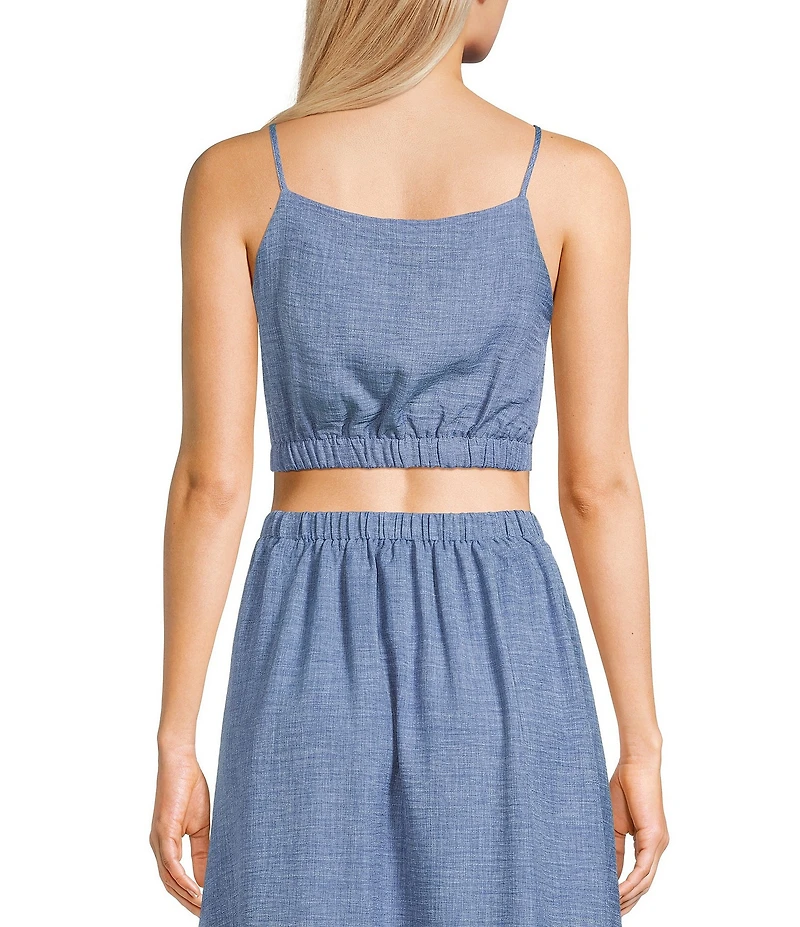 Blu Pepper Square Neck Cropped Coordinating Tank Top