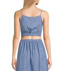 Blu Pepper Square Neck Cropped Coordinating Tank Top