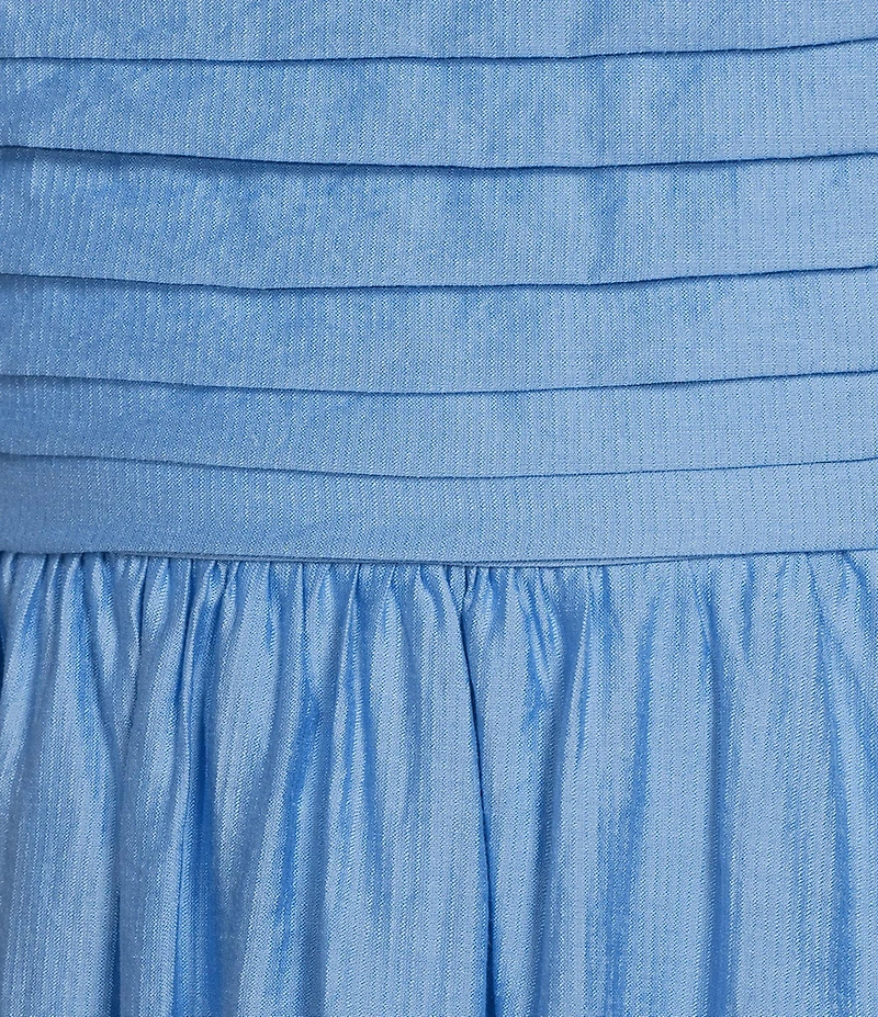 Blu Pepper Square Neck Short Puff Sleeve A-Line Dress