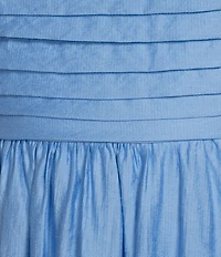Blu Pepper Square Neck Short Puff Sleeve A-Line Dress