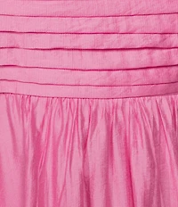 Blu Pepper Square Neck Short Puff Sleeve A-Line Dress