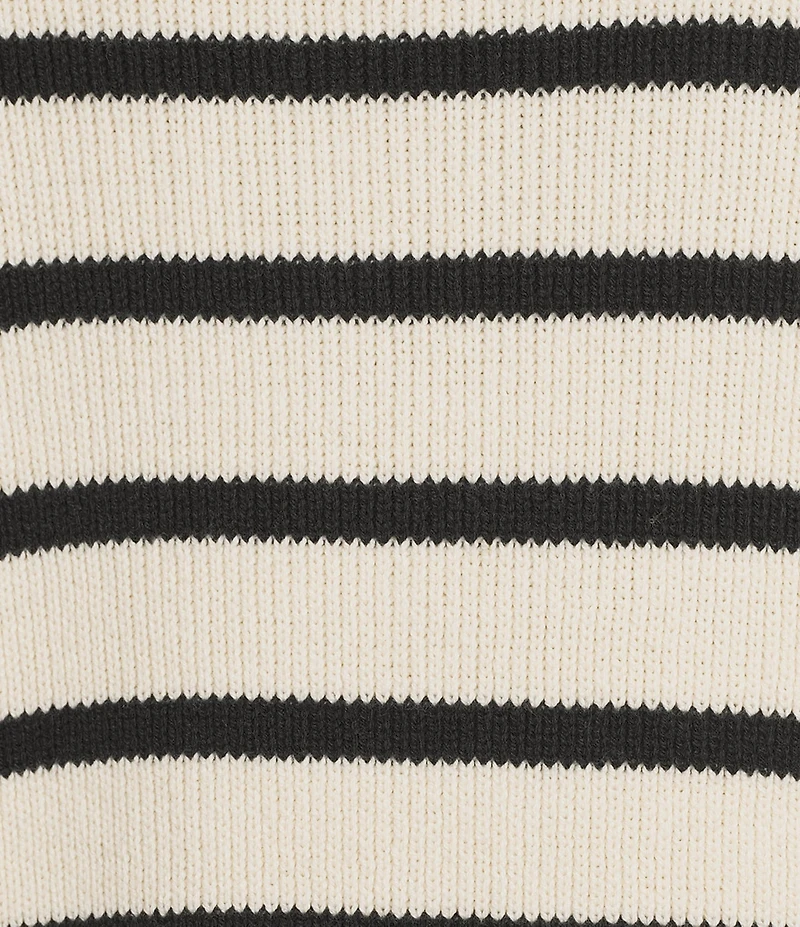 Blu Pepper Stripe Mock Neck Long Sleeve Sweater