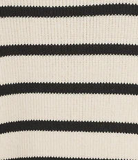 Blu Pepper Stripe Mock Neck Long Sleeve Sweater