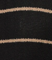 Blu Pepper Stripe V-Neck Drop Shoulder Long Sleeve Knit Top