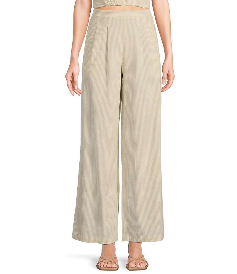 Blu Pepper Striped High Rise Pull-On Coordinating Pants