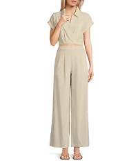 Blu Pepper Striped High Rise Pull-On Coordinating Pants