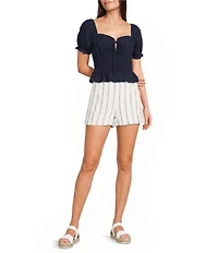 Blu Pepper Striped High Waist Shorts