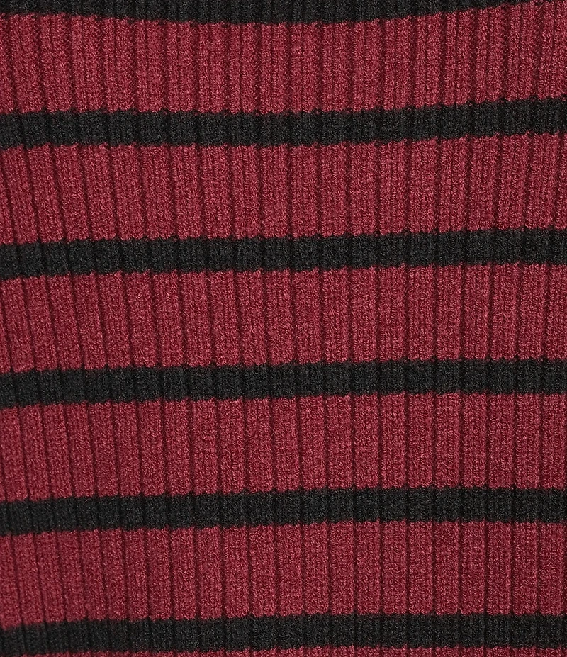 Blu Pepper Striped Mock Neck Dolman Short Sleeve Sweater