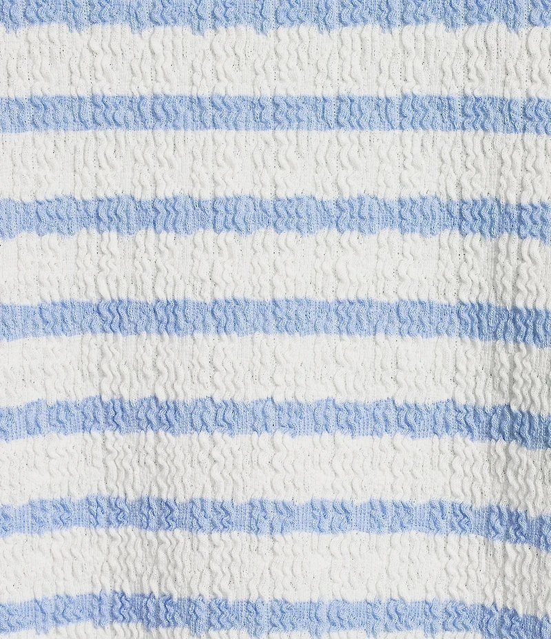 Blu Pepper Striped Short Sleeve Knit Top