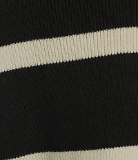 Blu Pepper Striped Short Sleeve Side Bow Detail Sweater