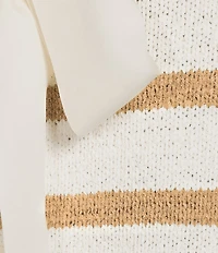 Blu Pepper Striped Tie Back Sleeveless Cropped Sweater
