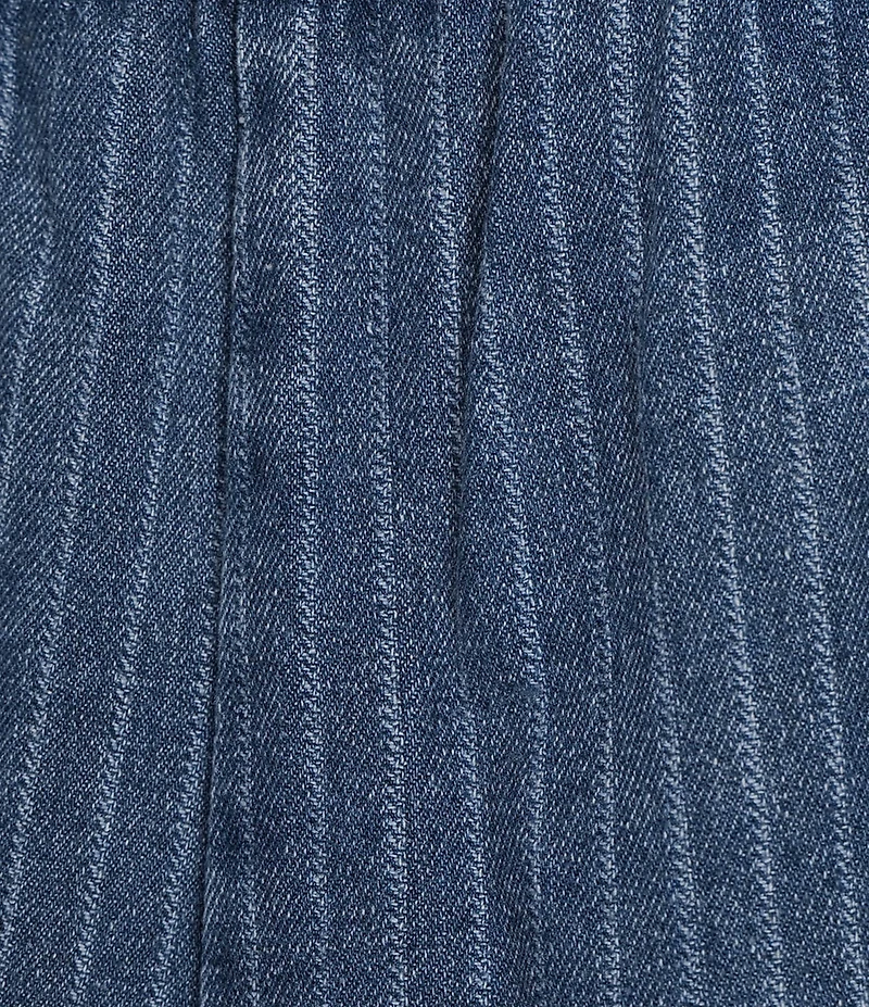 Blu Pepper Striped Washed Denim Tie Waist Jeans